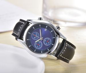 2023 Orologio di marca di moda nuovo quadrante con cinturino al quarzo decorazione a tre cerchi con calendario impermeabile 41MM