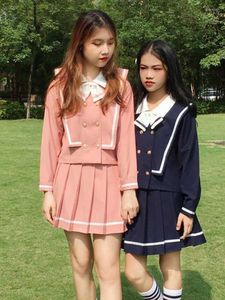 衣料品セットピースシャツスカートスカート衣装スーツガールズキッズ10代の学校制服生徒服2pcs子供5-14環境