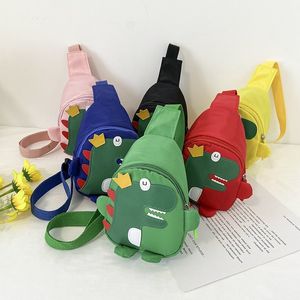 Zaino adorabile 6 colori Borsa a tracolla per dinosauro in nylon per cartoni animati Borse a tracolla per ragazza carina Rosa Verde Nero Rosso Giallo Blu Borse da esterno per bambini