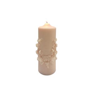 Velas perfumadas cilíndricas esculpidas em flor, fabricação de vela de resina DIY Clay Soop Chocolate Fondant Mold Home Decor Gifts