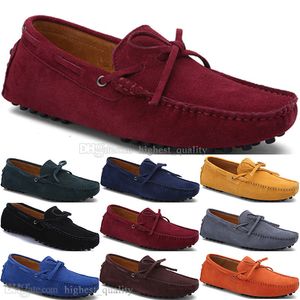 1373 New Fashion mens Scarpe casual in pelle Stile britannico primavera Coppia Genuine Peas Scrub uomo Drive Lazy man soprascarpe outdoor comodo traspirante nero giallo