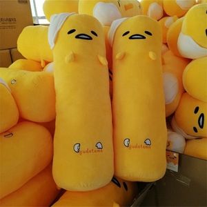 Long Gudetama Lazy Egg Toy Stuffed Egg Jun Egg yolk Brother Doll Cute Soft Bed Pillow Cushion Child Birthday Gift LJ201126