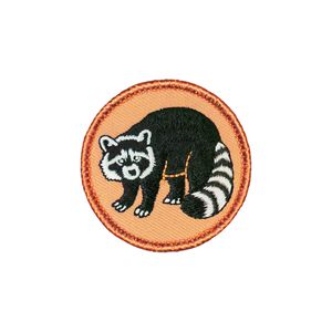 Cartoon Manner Raccoon Black With White Sewing Notions Embroidery Patches For Clothing Shirts Hats Iron On Patch