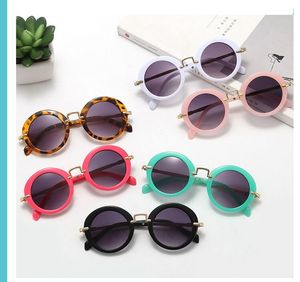 Children sunglass Boy Girl Cute Leopard Double Color Cartoon Round Sun glasses Kids Vintage Sunglasses UV400 Protection Classic