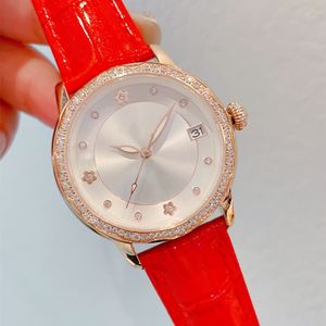 Mode Women's Watch 35mm 316 Rostfritt stålfodral Läderband Mekanisk rörelse Sapphire Crystal Mirror Anti-Scratch Waterproof Diamond Designer Watches AAA