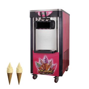 Two Colours Soft Serve Ice Cream Machine Commercial Vertical For Dessert Shop Ice Cream Makers Three Flavors Gelato Making Machine