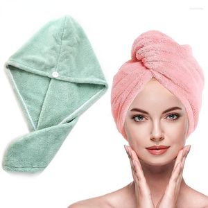 Czapki do czapki/czaszki szybkie suszone ręcznik do włosów kapelusz suszący w kąpieli mikrofibra Solid Super Absorption Turban sucha czapka/czaszka chur22