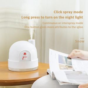 Akıllı Otomasyon Modülleri Kar Evi Hava Nemlendiricisi Mini Ultrasonik USB Uçucu Yağ Difüzör Ev Seraplatıcı LED GECE LAMPSM ile Mist Yapıcı