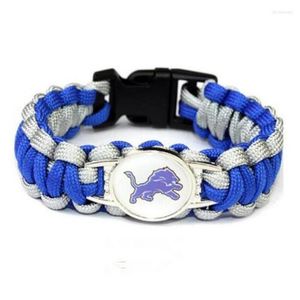 Braccialetti con ciondoli Drop Bracciale della squadra dei leoni di calcio Bracciale personalizzato Paracord di sopravvivenza per gli appassionati di sport GioielliCiondolo Lars22