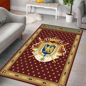 Napoleon Coat Of Arms Rug carpet Square Anti-Skid Area Floor Mat 3D Non-slip Dining Room Living Soft Bedroom Carpet 220401