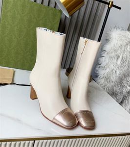 Women boots short boots stylish comfortable lady simplicity genuine leather stout heel heightening color matching non slip Versatile warm female shoes P80738