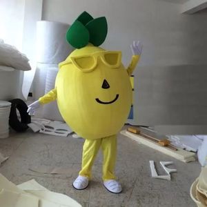 Хэллоуин желтый лимонный костюм талисмана мультфильм фрукты тема персонаж карнавал фестиваль необработанные платья рождественские взрослые размеры рождения вечеринка на открытом воздухе