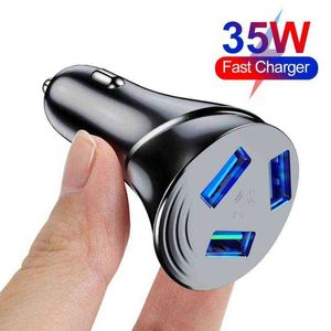 3USB Auto Ladegerät 35W 5V 3,1 A Schnell Lade Adapter Zigarette Leichter Buchse Auto Ladegerät Für iPhone 12 11 X Samsung Xiaomi W220328