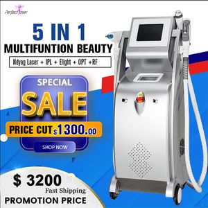 OPT IPL Elight laser hair removal machine 5 IN 1 elight Q switched nd yag lasers tattoo remover vacular treatment