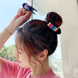 Fermagli per capelli Versione coreana della forcina per caramelle arcobaleno perla ragazza abbagliante forcina per capelli in stile elegante