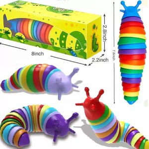 3d slug fidget leksak spel ny artikulerad flexibel lättnad anti-ångest slug sensory barn vuxen