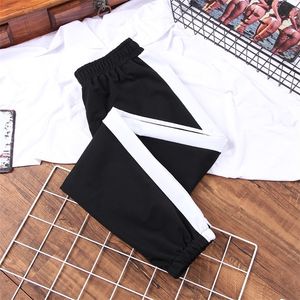 Donamol Plus Size Autumn Sport Cargo Pants White Stripe Pants Women Middle midja Streetwear Cool Girl Harajuku Hip Hop Pants 201012