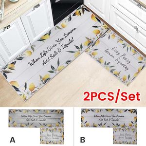 Carpets 2pcs Kitchen Mat Floor Mats Non Slip Rugs Living Room Bathroom Rug Carpet For Indoor Outdoor Door Decorative