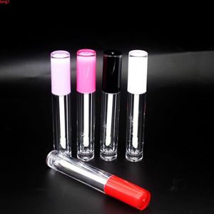 Neue Schwarze Röhren großhandel-5 ml neuer klarer Kunststoff Lipgloss leerer Röhrchen Kosmetischer Lipgloss Verpackungsbehälter mit schwarz weiß rosa rot lila lidgood qt350f