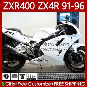 Body Kit For KAWASAKI NINJA ZXR 400 CC ZX-4R ZXR400 91 92 93 94 95 96 Cowling 138No.4 ZX4R 400CC ZX 4R Glossy white ZXR-400 1991 1992 1993 1994 1995 1996 ABS Full Fairings