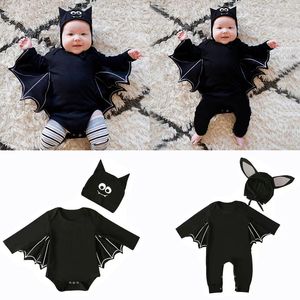 Baby Bat Suit Rompers kläder flickor pojkar halloween bomull barn lnfant kläder semester party barn spädbarn flicka pojke kläder