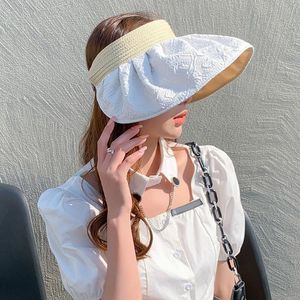 Breite Krempe Hüte Sommer Shell Sonnenschutz Hut UV-Schutz Dual-Use-Haar Hoop Sonne Für Frauen Outdoor Strand Weiche faltbare Eimer CapsBreite
