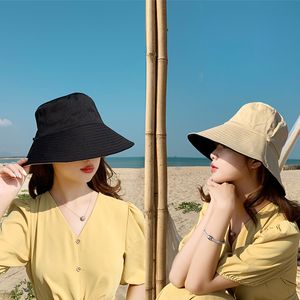 Dubbelsidig fast Färg Fiskare Hatt Kvinnors Koreansk Vår och Höstversion Solskydd All-Match Casual Basin Hat XHJ158
