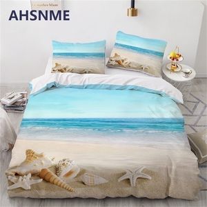 3D HD Print Bedding Set Custom King Europe USA Queen 3PCS Däcke Cover Set Quilt Cover Set Bedclothes Water Fall Drop Ship Dock Cover 220616