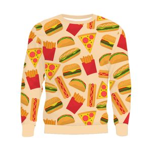 Autunno/inverno New 3D Fast Food Print Felpa con cappuccio Pullover allentato da uomo europeo e americano 001