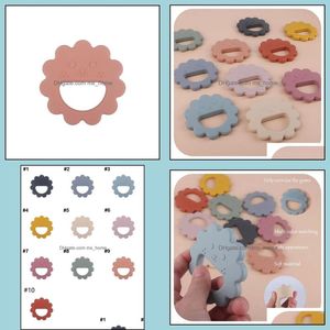 Soothers Teethers Sile Baby Flower Formed Toddler Teether Ring Pleing Dhtda