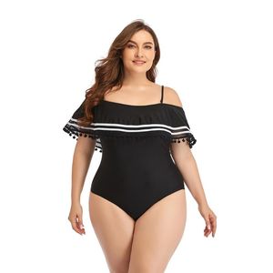 Mulheres de banho feminina Mulheres plus size maiô Onete One Piece Grande Solid Black Swimming Terno de banho de praia Wear