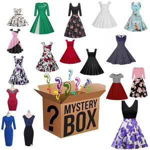 Vintate Retro s s s Dasual Party Dress Blind Box Lucky Mystery Bag Surpurs Prezenty Random Style Plus Size FS