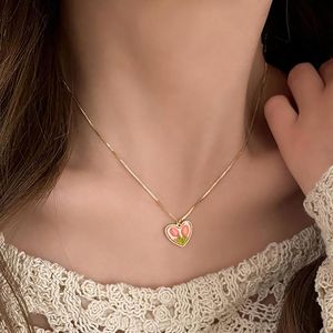 Kedjor Summer Fashion Pearl Clavicle Chain Necklace For Women Couples Vintage Elegant Flower Love Heart Party Jewelry Giftchains