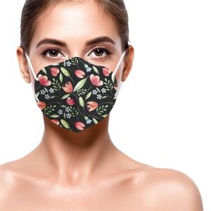 Adult mask flower butterfly series breathable and comfortable face protection early spring printing KN95 five-layer unisex dust protective mask