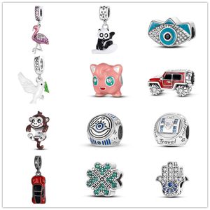 Novas contas soltas de prata esterlina S925 para pulseira de pulseira Pandora original Pingente Pingente Family Car Panda Diy Jóias Acessórios de pulseira de luxo Fazendo mulheres presentes da mãe