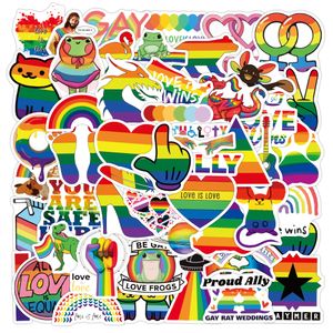 50Pcs 게이 프라이드 스티커 LGBTQ 낙서 아이 장난감 스케이트 보드 자동차 오토바이 자전거 스티커 데칼 도매