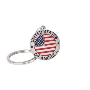 Fashion Metal Keychain Jewelry American UK Puerto Rico Flag Women Men smycken bilknappsringhållare souvenir för gåva