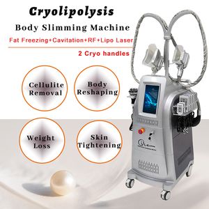 2 Cryo Handles Cryolipolysis Fat Freezing Weight Loss Machine Body Slimming 40k Cavitation Rf Abdominal Treatment Lymph Drainaged