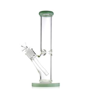 11.8 -tums Jade Green Straight Tube Glass Hookah Bong - Munnstycke och bas, diffus percolator