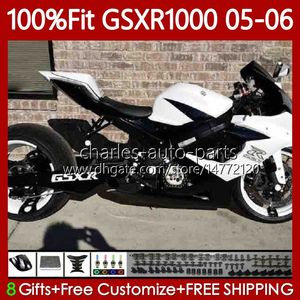 OEM موتو الجسم لسوزوكي GSXR 1000 CC K5 GSX-R1000 2005 2006 هيكل السيارة 122NO.167 GSXR-1000 GSXR1000 1000cc 05 05 GSX R1000 05-06 حقن العفن هاتينج كيت لامعة بيضاء