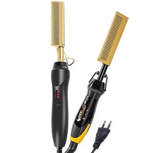 Hair Straightening Brush Straightener Flat Iron Smoothing Heating Comb pressing Hair Straight Curling Iron electric Comb 220623