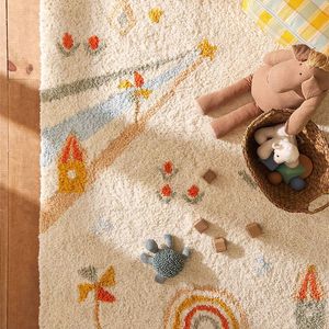 Simple Cute Living Room Bedroom Carpet Bedside Blanket Children's Room Furry Mat Drop-Resistant Game Crawling Entrance Door Mat