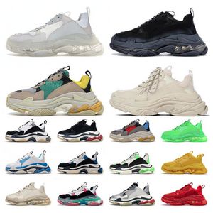 Triple S Herr Kvinnor Pappa Skor 17FW fritidsskor Clear Bubble Bottom herr Sneakers svart röd Old Grandpa Trainer chaussures 36-45