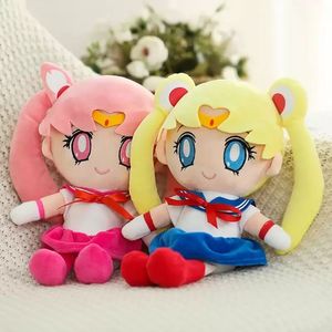 DHL 25 cm Kawaii Anime Sailor Moon Plüschtier Niedlicher Mondhase Handgefertigte gefüllte Puppe Schlafkissen Weiches Cartoon-Brinquidos-Mädchen-Geschenk