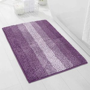 Bunte Chenille-Badezimmermatte mit Farbverlauf, Teppiche, Eingangs-Fußmatte für Toilettenvorleger, Bad-Bodentuch, rutschfeste lange haarige Bodenmatte