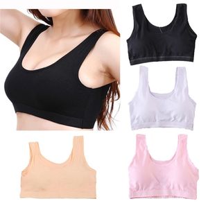 Hot Selling Sport Vest Women Cotton Crop Top 5Color Full täckning Ingen fälg vadderad behå