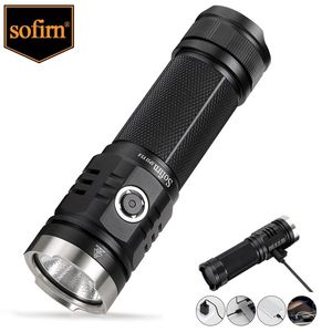 Sofirn SP33V30 3500lm Powerful LED Flashlight USB C Rechargeable Torch 26650 Light Cree XHP502 with Power Indicator 220601