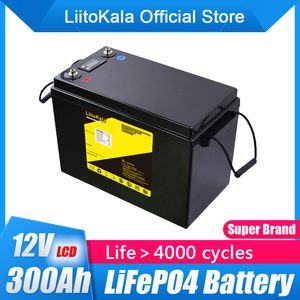 Liitokala 100% Бренд 12 В 300AH 280AH 200AH LifePO4 Аккумуляторная батарея с 150A BMS 12.8V аккумулятор для E-Scooter RV Solar Storage System