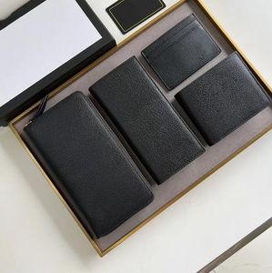 Mode Neue Stil Einfarbig Brieftaschen Unisex Rindsleder Einzigen Reißverschluss Designer Luxus Marken Männer Frauen Schwarze Brieftasche Visitenkarte Kreditkarten taschen