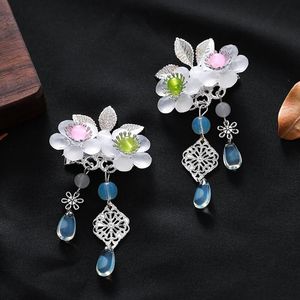 Hair Accessories Vintage Flower Design For Festival Clips Girls Hairpin Chinese Style 1Pair Headwear Tassel